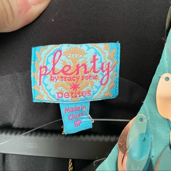 NWT Plenty by Tracy Reese Paillette Flutter Sequin Taffeta Mini Dress Size 8P - Picture 5 of 11